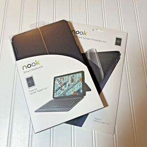 NOOK Tablet 10.1" Smart Keyboard w/Quick Connection & Screen Protector Set New
